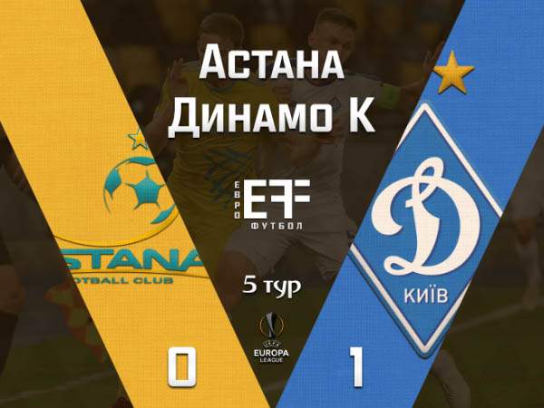 Киевское "Динамо" вышло в 1/16 финала Лиги Европы, обыграв "Астану"
